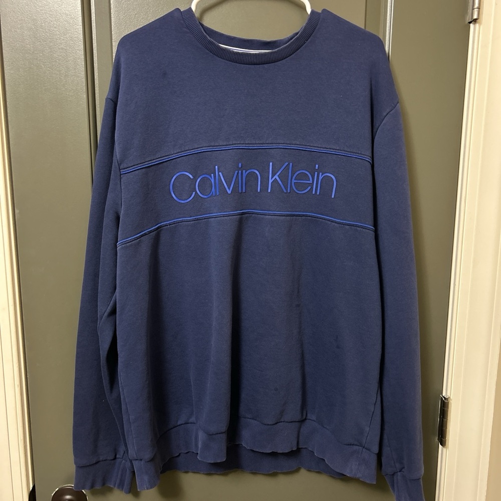Calvin Klein Men's Blue Crewneck Sweater
